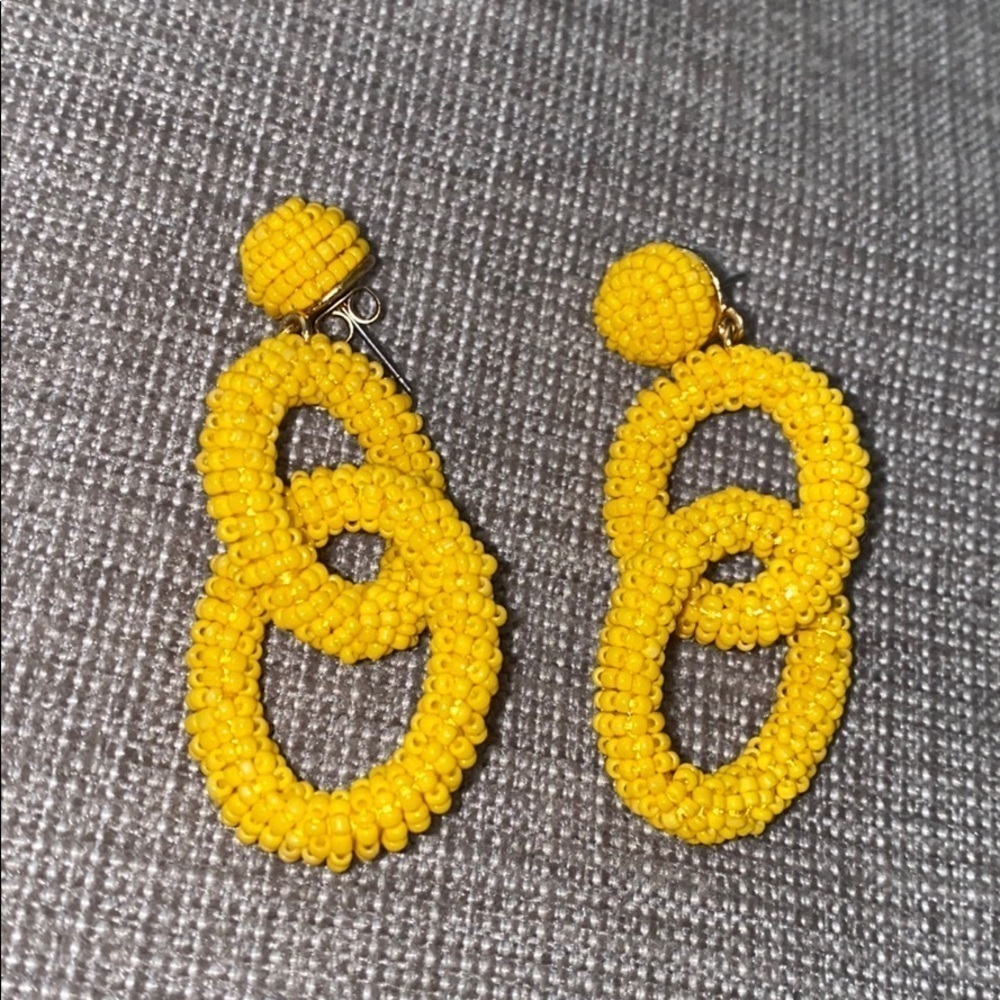 Encrusted beaded drop earrings